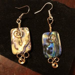 Wire wrapped Shell Earrings